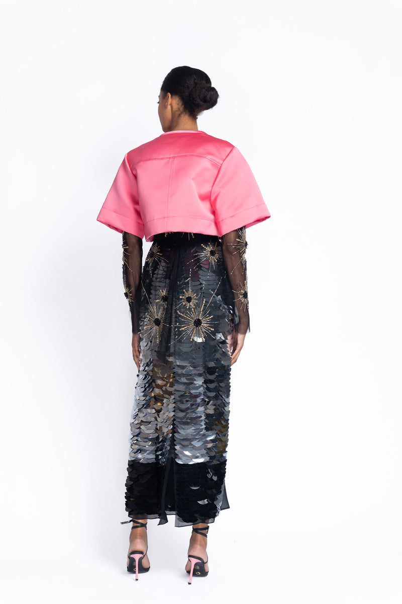 Rose Double Duchess Cropped Jacket 5