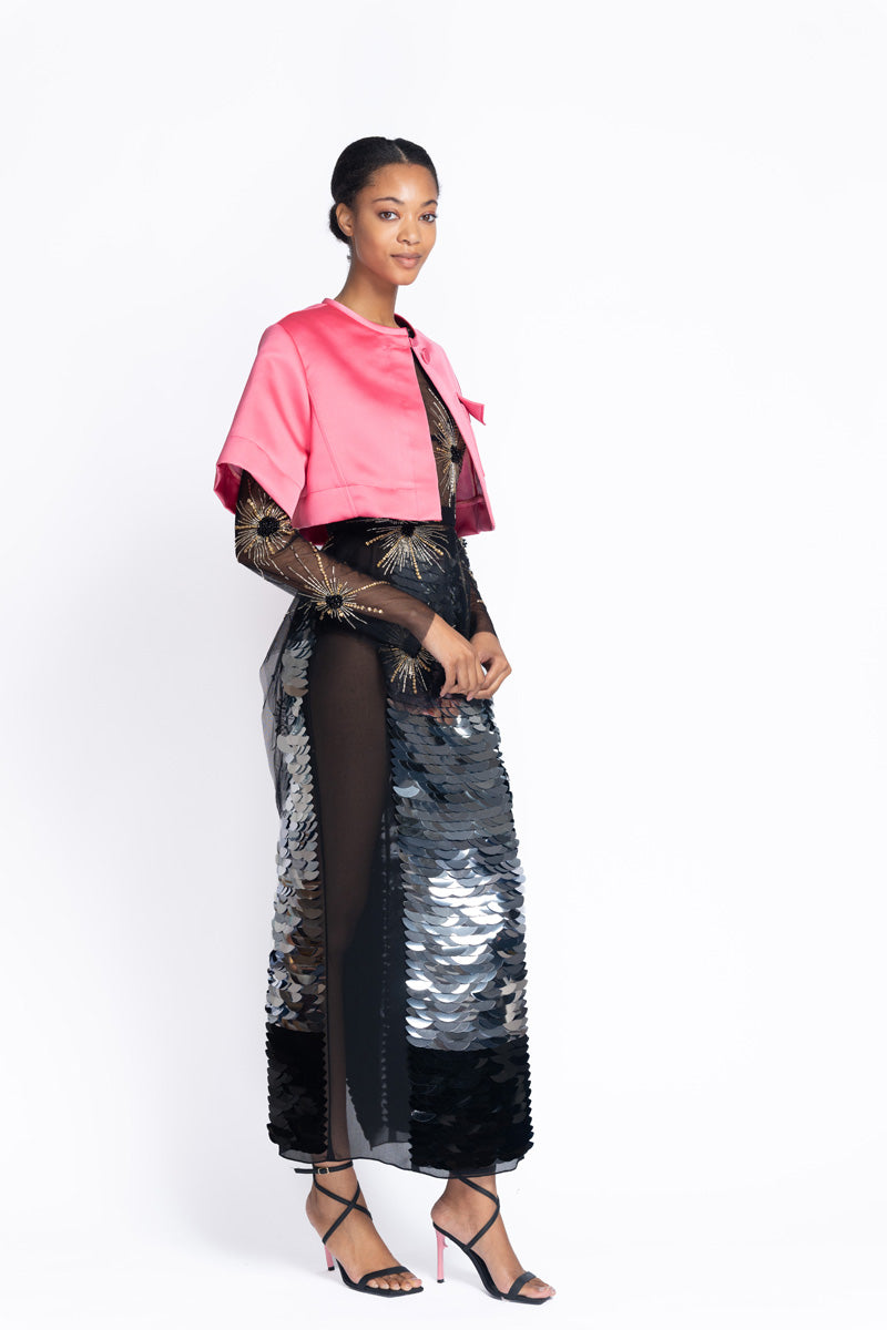 Rose Double Duchess Cropped Jacket 3