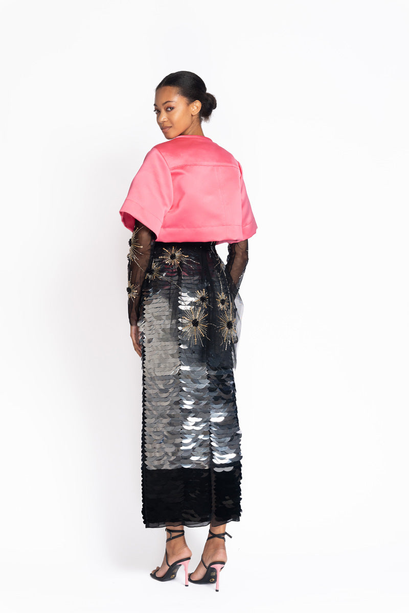 Rose Double Duchess Cropped Jacket 4