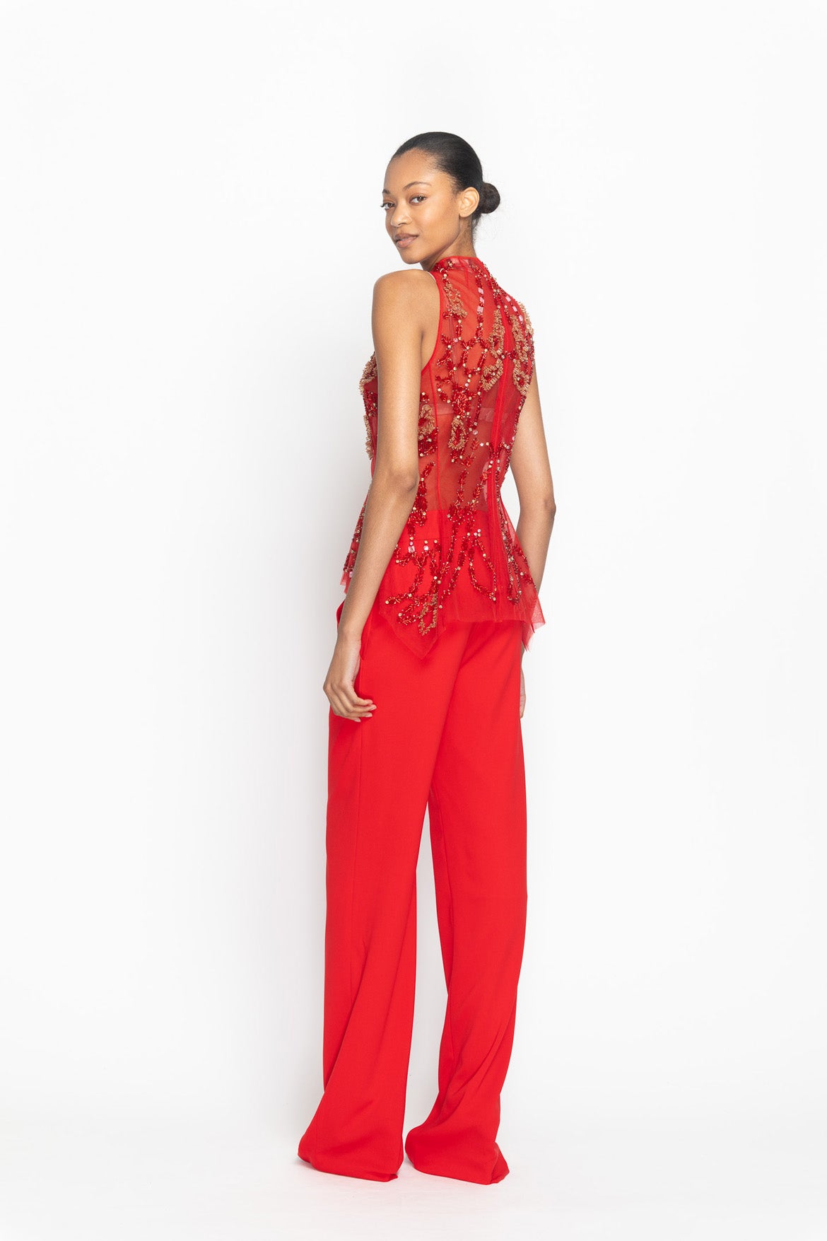 Sindoor Ponte Straight Leg Trousers Side Two