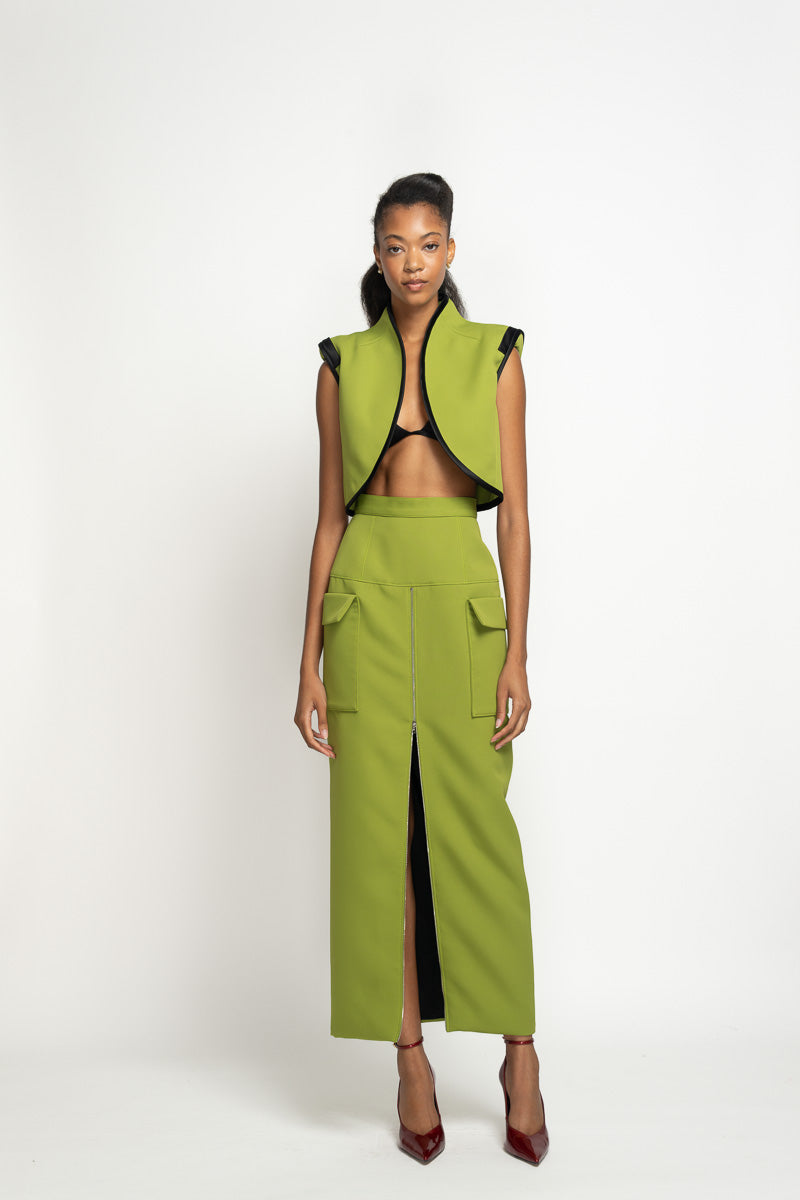 Olive Cady Cropped Vest 2