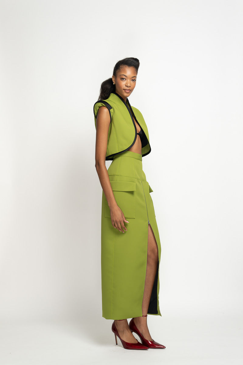 Olive Cady Cropped Vest 3