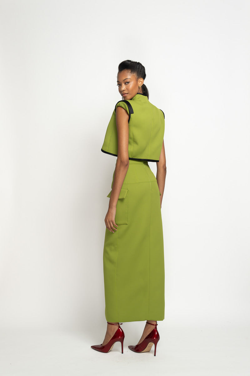 Olive Cady Cropped Vest 4