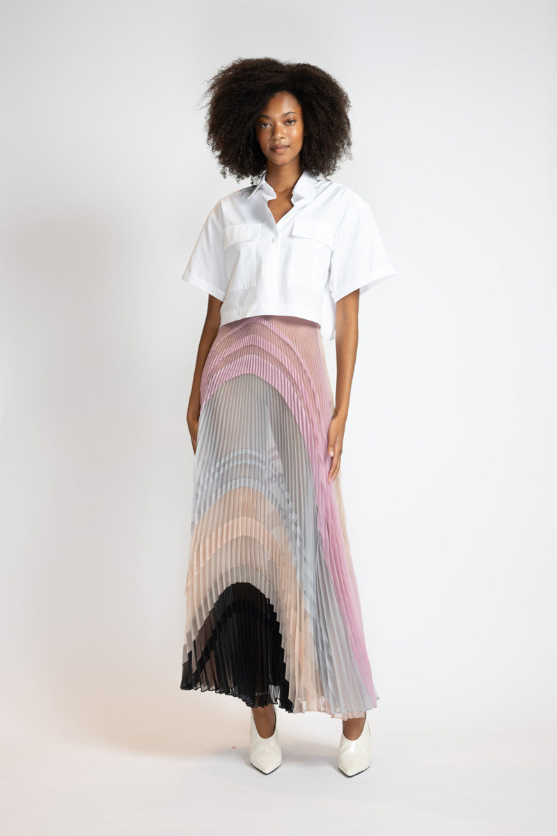 Pleated Organza Multi Color Skirt 1