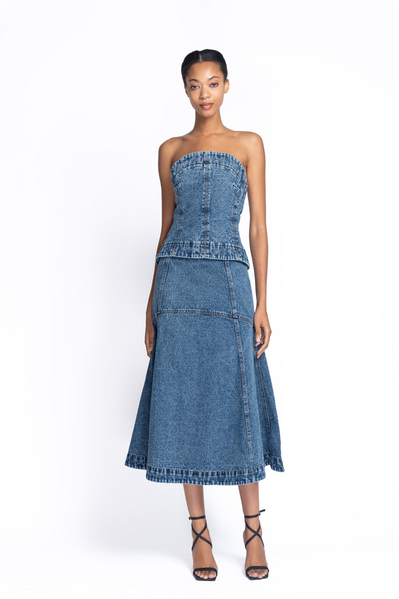 Indigo Denim Bustier Top 1