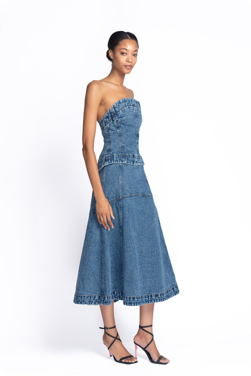 Indigo Denim Bustier Top 2