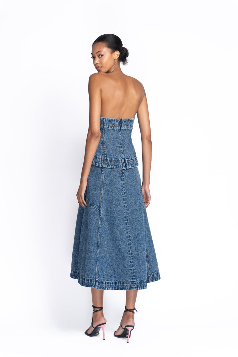 Indigo Denim Bustier Top 3