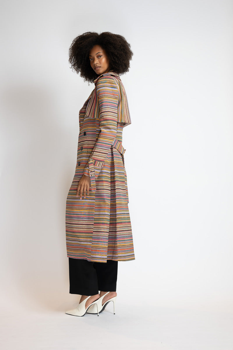 Mashru Jacquard Trench Coat 2