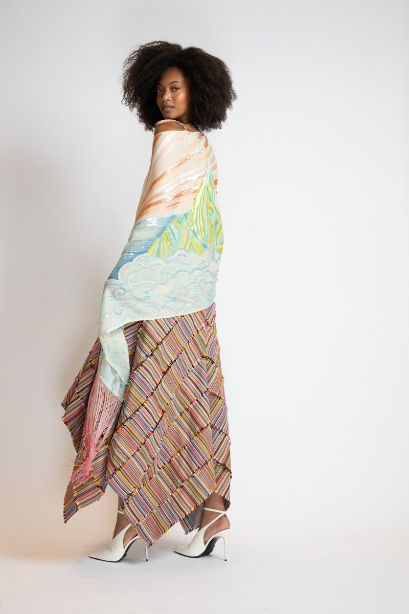 Pantone Dualities Morning Fringed Scarf 3
