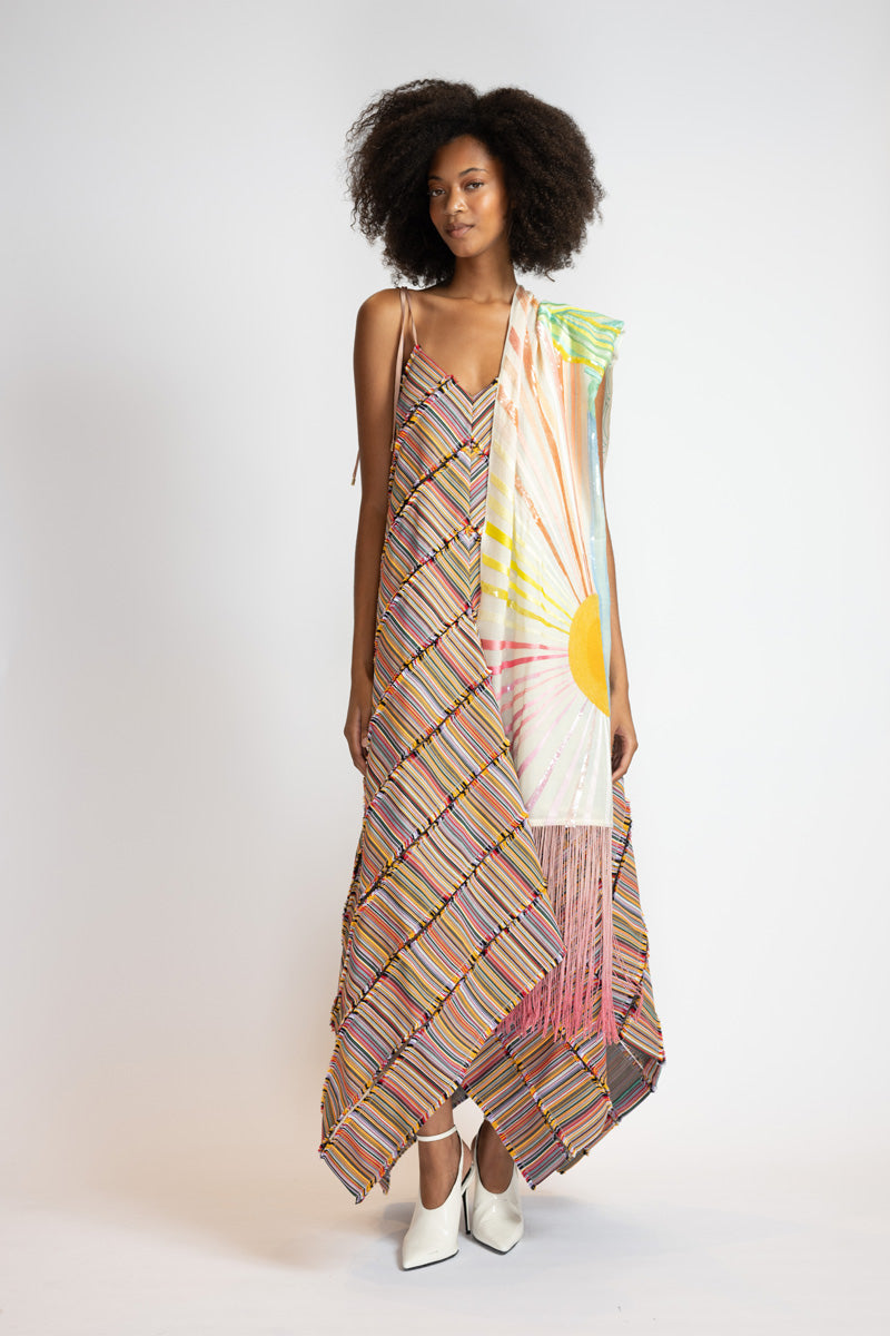 Pantone Dualities Morning Fringed Scarf 2
