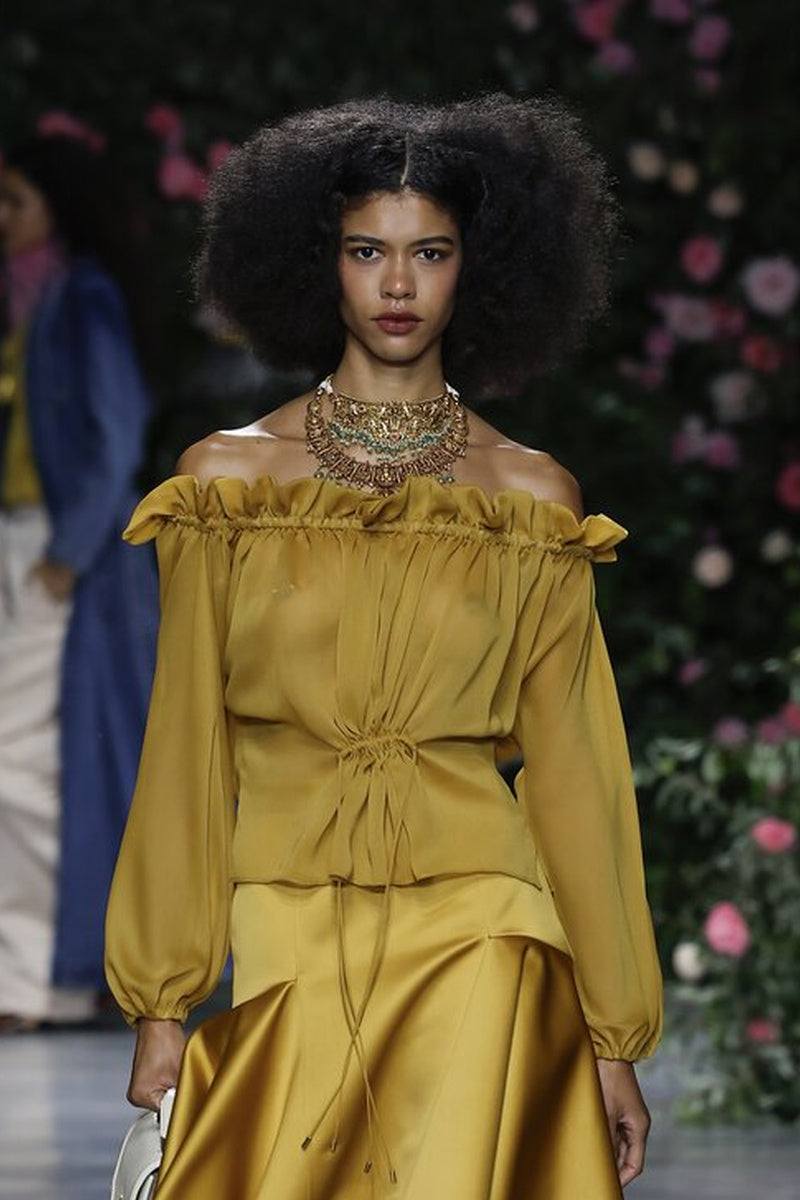 Marigold Sheer Crepe Poet Blouse