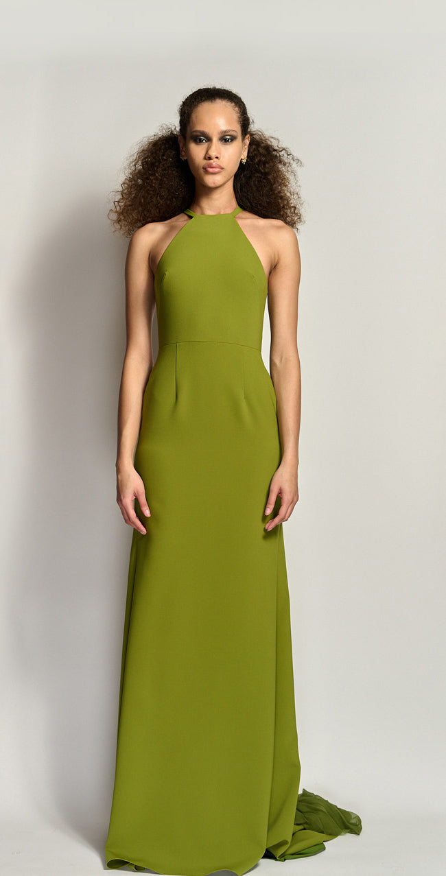 Olive green two top piece dress