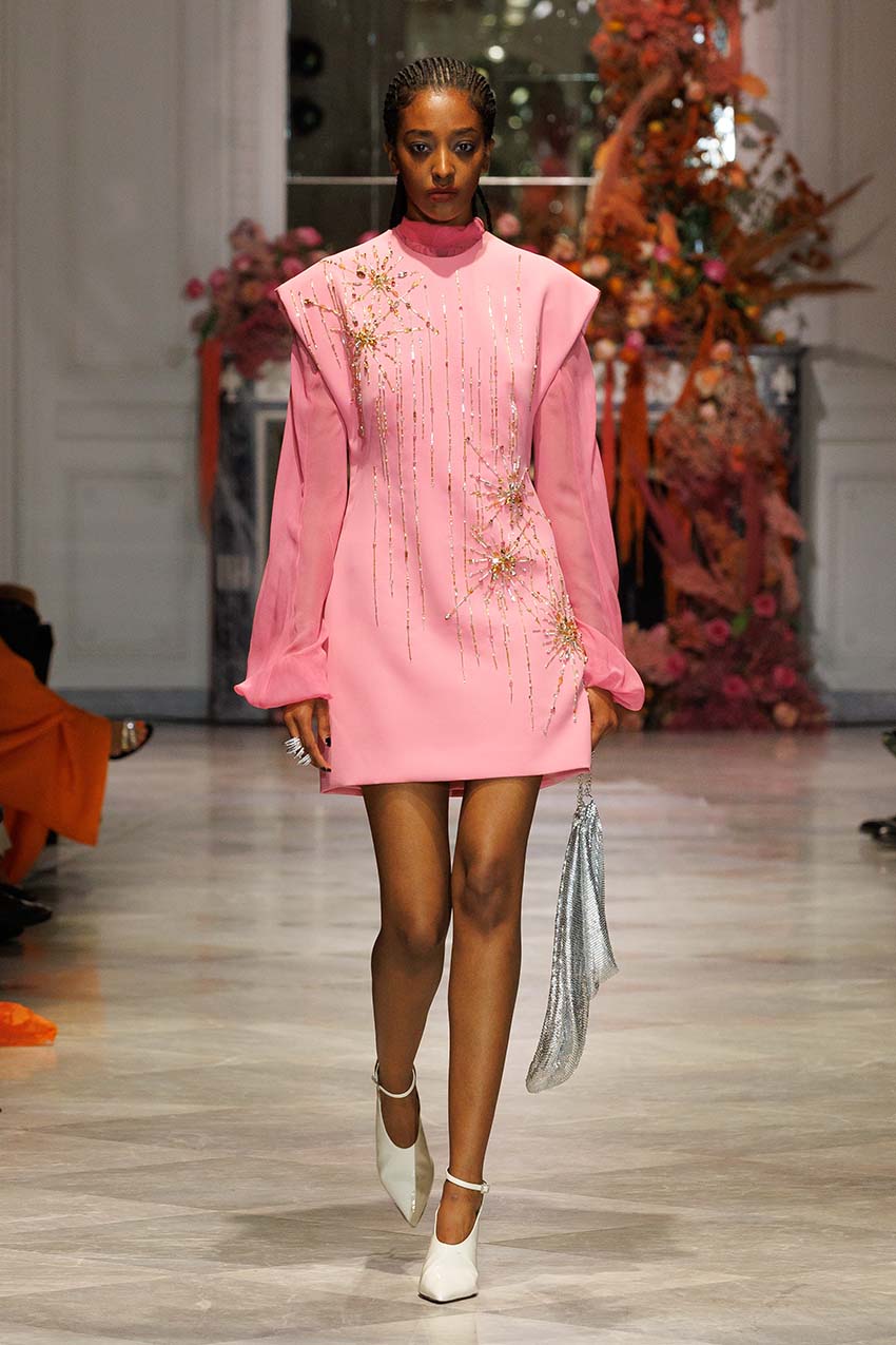 Spring 2025 Look 22 pink mini dress