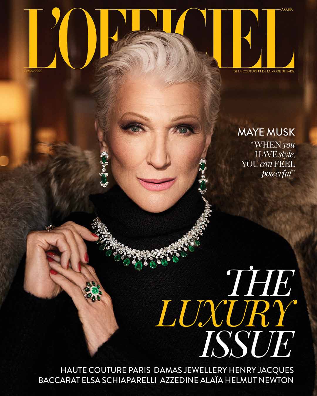May Musk L'Officiel magazine cover october 2022