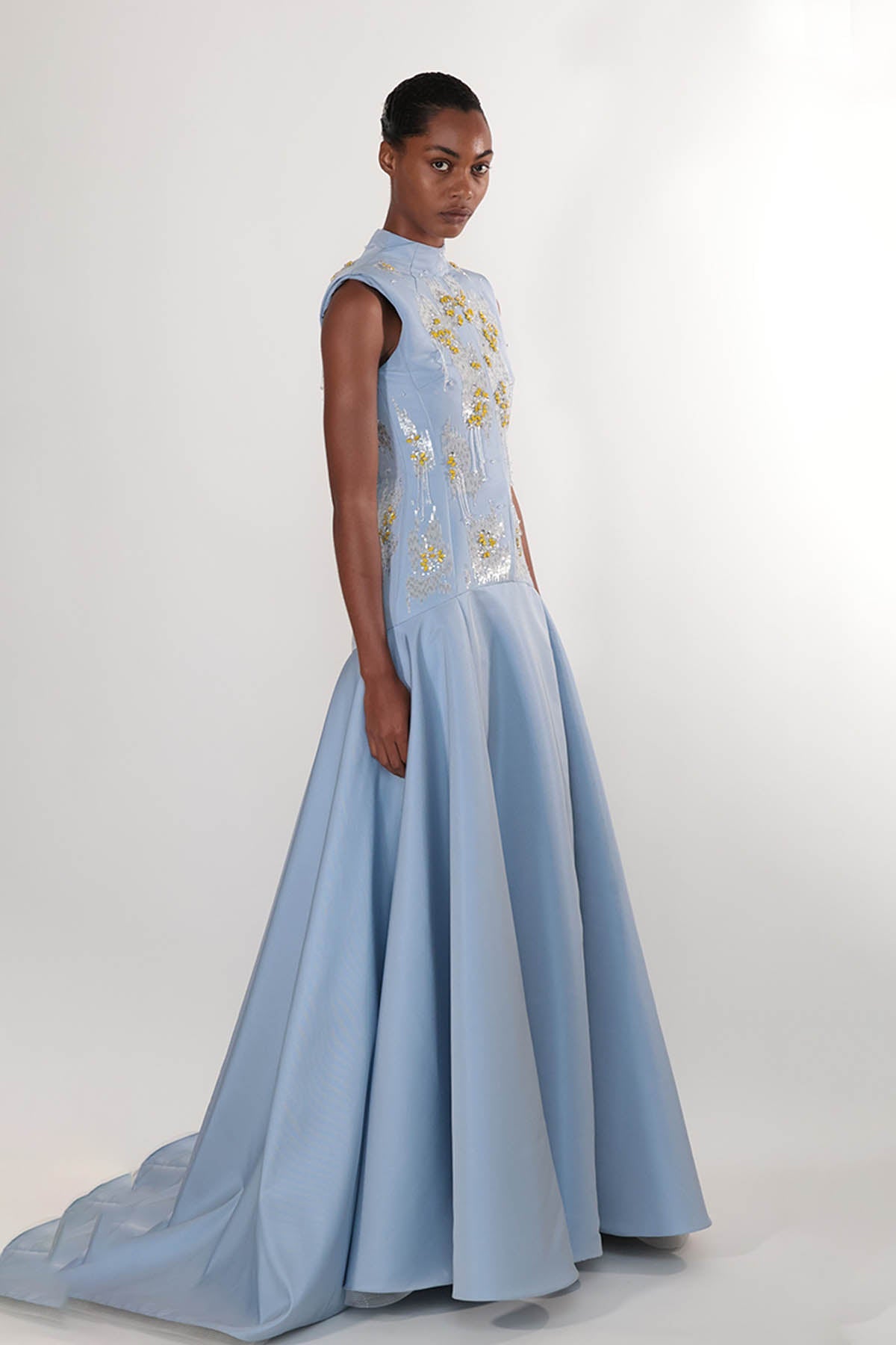 Crystal Embroidered Faille Gown 4