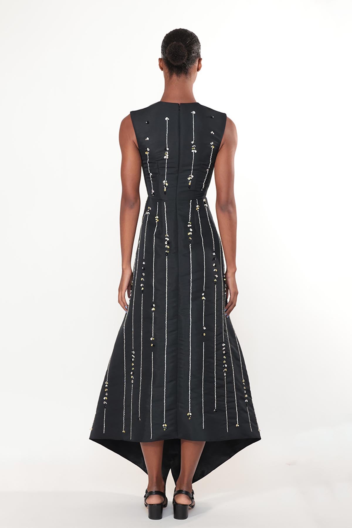 Crystal Embroidered Faille Cocktail Dress 3