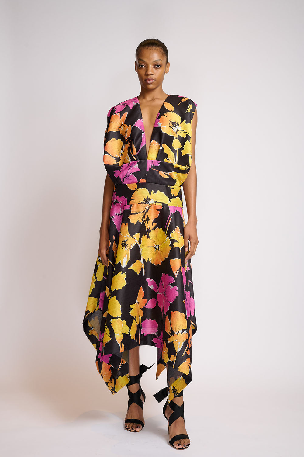 Sculpted Hibiscus Printed Dress 1