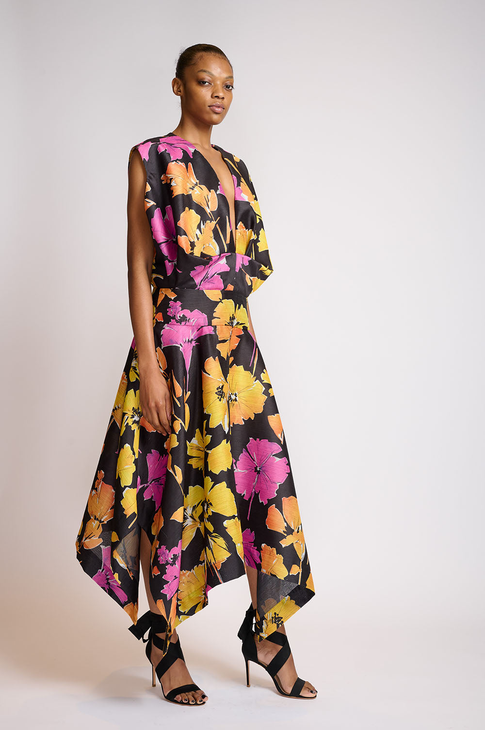 Hibiscus print dress best sale